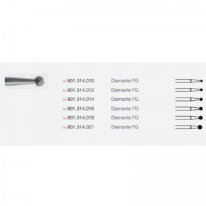 808RL.FG - Fresa Diamantata A Forma Di Pera Per Turbina (5 Pz.) - Jota - 6