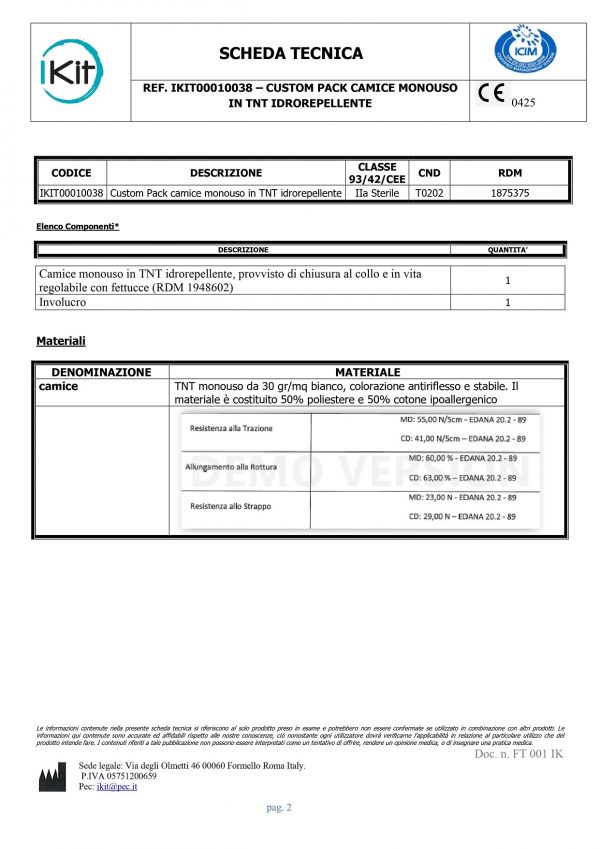 CAMICE MONOUSO IN TNT STERILE IDROREPELLENTE - immagine 3